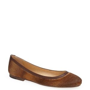 Frye Carson Ballet Taupe Calf Hair Flat, 9.5